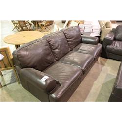 DARK BROWN 3 SEATER LEATHER COUCH