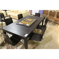 ESPRESSO DINING TABLE & 6 CHAIRS
