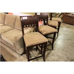 WALNUT MICROFIBER BAR STOOL