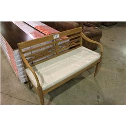 DECORATIVE TEAK BENCH WITH CUSHION