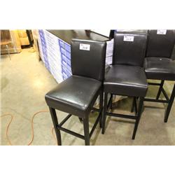 BROWN LEATHER BAR STOOL