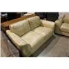 Image 2 : IVORY LEATHER SOFA & LOVE SEAT SET
