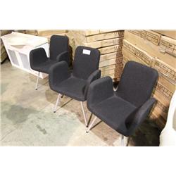 3 MODERN PADDED CHAIRS