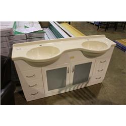 6 DRAWER 2 DOOR DUAL SINK BATHROOM VANITY SM-1500
