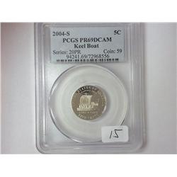 2004-S KEEL BOAT NICKEL PCGS PR69DCAM