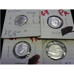 4-1963 SILVER ROOSEVELT DIMES PROOF