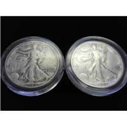 2-1942 WALKING LIBERTY HALF DOLLARS