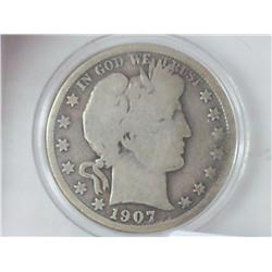 1907-D BARBER HALF DOLLAR