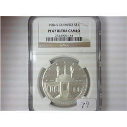 1984-S OLYMPICS SILVER DOLLAR NGC PF67 ULTRA CAMEO