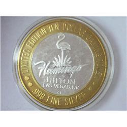 FLAMINGO HILTON CASINO $10 SILVER TOKEN (UNC)