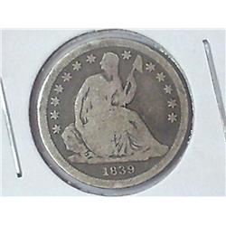1839 SEATED LIBERTY DIME