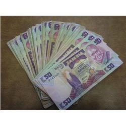 50 ZAMBIA 50 KWACHA BILLS FEEL LIKE A MILLIONAIRE