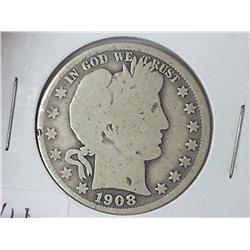 1908-O BARBER HALF DOLLAR