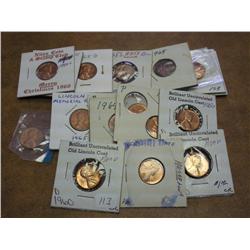 20 ASSORTED 1960'S LINCOLN CENTS (UNC'S)