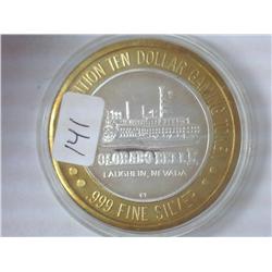 COLORADO BELLE CASINO $10 SILVER TOKEN (UNC)