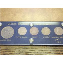 US TYPE SET OF CENTS 5 COINS IN CAPITAL PLASTICS