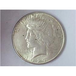 1927-S PEACE SILVER DOLLAR (UNC)