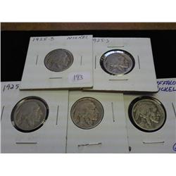 5-1925-S BUFFALO NICKELS