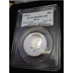 1976-S SILVER KENNEDY HALF DOLLAR PCGS PR69DCAM