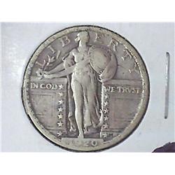 1920-S STANDING LIBERTY QUARTER (VERY FINE)