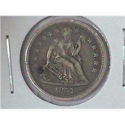 1857 SEATED LIBERTY DIME (EXTRA FINE)