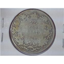 1928 CANADA 25 CENTS SILVER