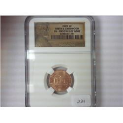 2009 LINCOLN CENT BIRTH AND CHILDHOOD NGC BU