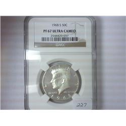 1968-S KENNEDY HALF DOLLAR NGC PF67 ULTRA CAMEO