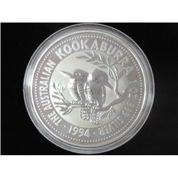 1994 AUSTRALIA $1 KOOKABURRA UNC 1 OZ PURE SILVER