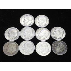 10 ASSORTED SILVER ROOSEVELT DIMES