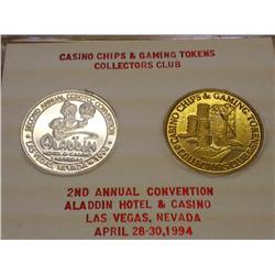 2 CASINO TOKENS 1 IS 1 OZ .999 FINE SILVER