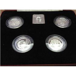 ROYAL MINT 1984-87 UK 1 POUND SILVER PF SET
