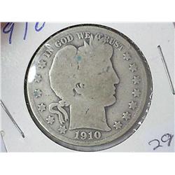 1910 BARBER HALF DOLLAR