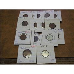 18 ASSORTED LINCOLN CENTS 1938-58