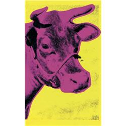 Warhol Cow Pink on yellow (Lg.) Poster