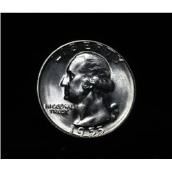 1955-p Washington Quarter 25c Grades Gem Uncirculated ms65
