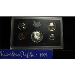 1969 United Stated Mint Proof Set   DCAM 40% Silver Kennedy Half!!