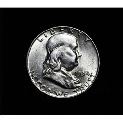 1953-d Franklin Half Dollar 50c grades ms60