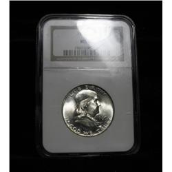 NGC 1960-p Franklin Half Dollar grades Choice Uncirculated ms64