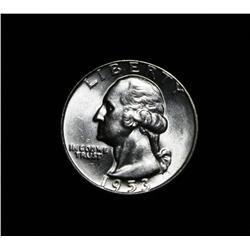 1953-p Washington Quarter nice Original toning Grades Choice Uncirculated ms64