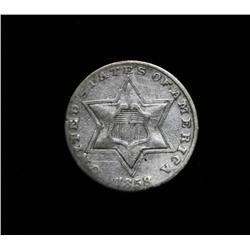 1858 3c Silver Piece Grades vf30