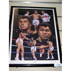 Ali Signed Lithograph 546/900 Signed by Ali & Angelo Marino Framed, Limited Edition.