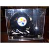 Image 2 : PITTSBURGH STEELERS HELMET, Handsigned by JACK HAM & FRANCO HARRIS INCLUDES Protective showcase