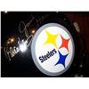 Image 3 : PITTSBURGH STEELERS HELMET, Handsigned by JACK HAM & FRANCO HARRIS INCLUDES Protective showcase