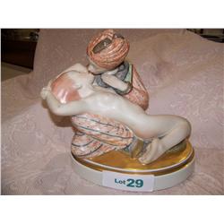 Hand painted &  gilt collectible Kissing statue signed, dated 1-10-77 from Moore Kissing Collection