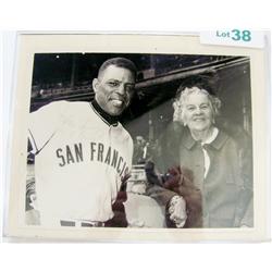 Willie Mays Handsigned Photograph. Picture with SF Giants Team Owner.