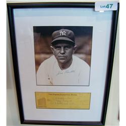 Joe Sewell Check w/ Signed Vintage Photograph. Dated June 10, 1961. $150.