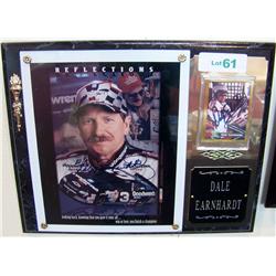 Dale Earnhardt Signed Photo and Signed Card. Museum Mounted.