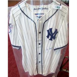 Yogi Berra Signed Yankee Jersey.
