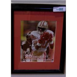 "80" JERRY RICE HAND SIGNED PHOTOGRAPH
